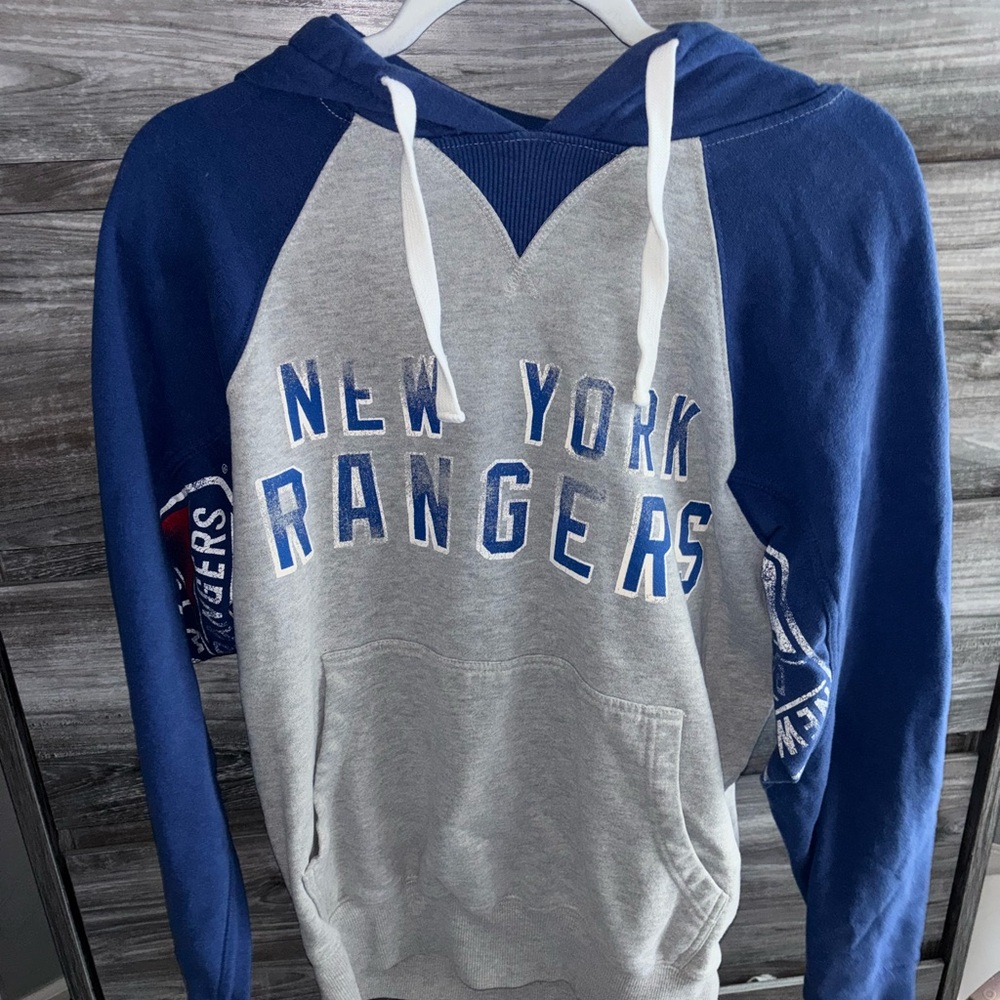 New York Rangers Blue and Gray Hoodie